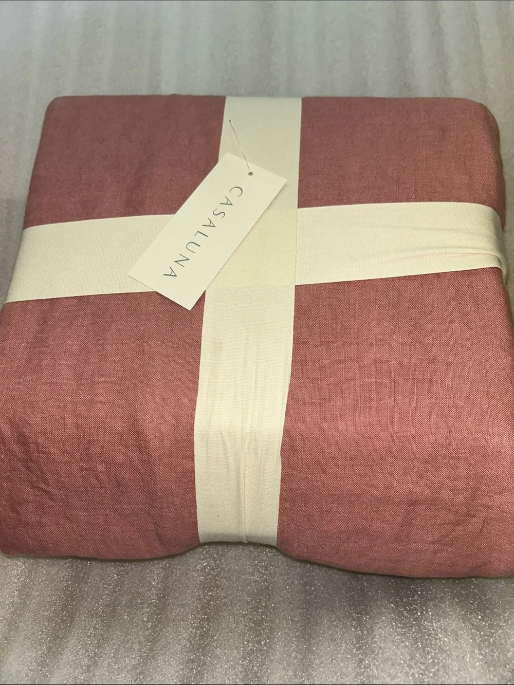 Casaluna King 100% Hemp Duvet Cover Set, Rose